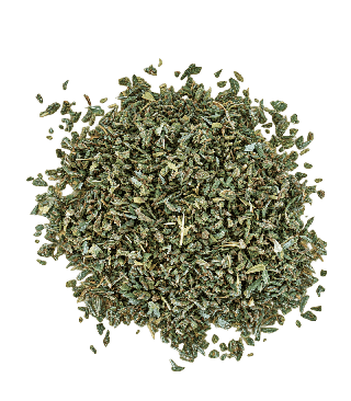 Trim de Runtz CBD en petit tas : fragments vert clair de taille régulière et quelques fines tiges