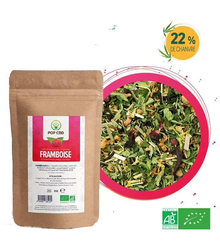 Infusion glacée chanvre FRAMBOISE
