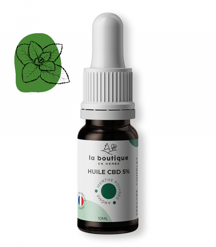 Huile CBD 5% menthe poivrée